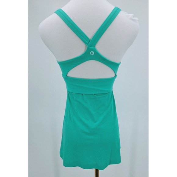 Lululemon Bali Breeze Cutout Racerback Wrap It Up Tank Top  4 Teal Mint Green - Picture 3 of 8
